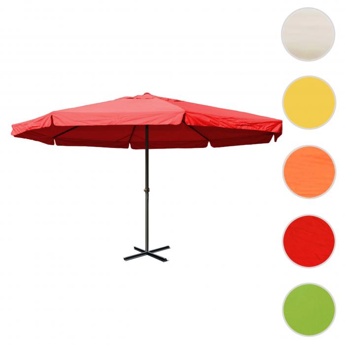 Sonnenschirm Meran Pro, Gastronomie Marktschirm mit Volant  5m Polyester/Alu 28kg ~ bordeaux ohne Stnder