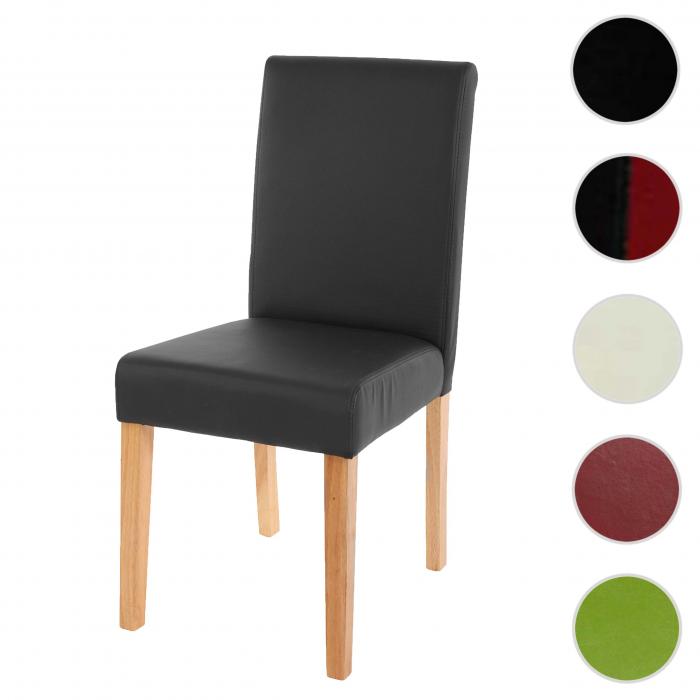 Esszimmerstuhl Littau, Kchenstuhl Stuhl, Kunstleder ~ schwarz matt, helle Beine