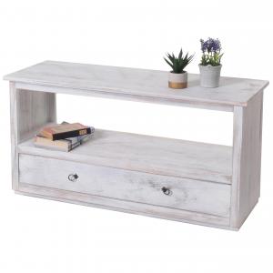 Couchtisch Wohnzimmertisch Beistelltisch, Shabby-Look, Vintage ~ wei