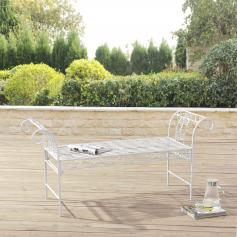 Gartenbank HLO-PX3 70x147x46 cm ~ Wei