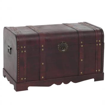 Holztruhe Holzbox Schatztruhe Valence Antikoptik 39x67x38cm ~ rund
