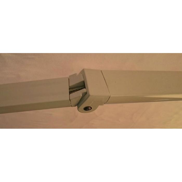Elektrische Kassetten-Markise T124, Vollkassette Volant 5x3m ~ Polyester Grau/Weiß