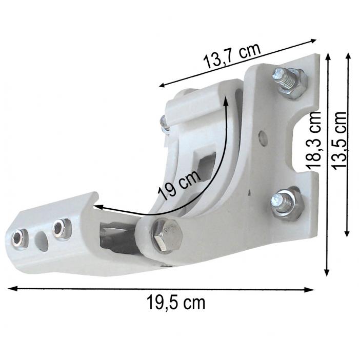 3er-Set Wandhalterung fr Markise T124, Wandkonsole Wandmontage Adapter ~ wei