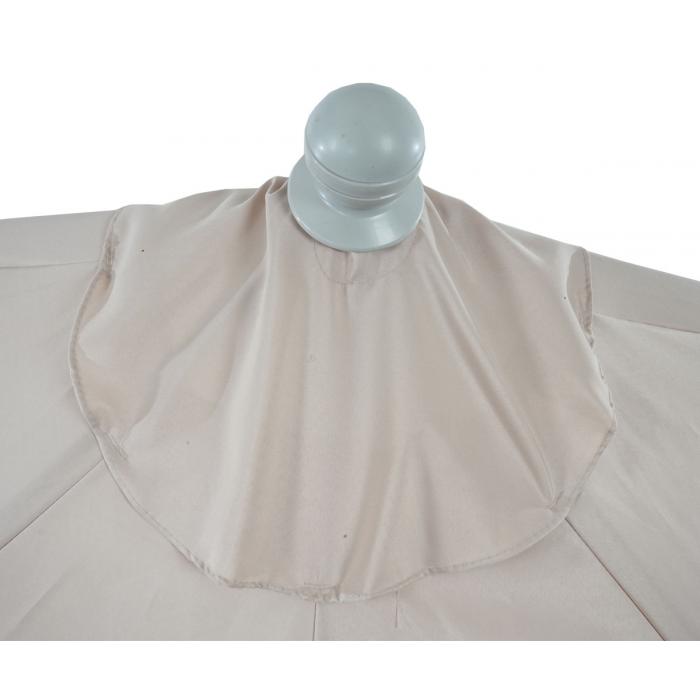 Sonnenschirm halbrund Parla, Halbschirm Balkonschirm, UV 50+ Polyester/Alu 3kg ~ 300cm creme mit Stnder