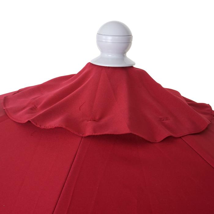 Sonnenschirm halbrund Parla, Halbschirm Balkonschirm, UV 50+ Polyester/Alu 3kg ~ 300cm bordeaux ohne Stnder