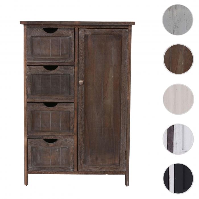 Kommode HWC-D12, Schrank Schubladenkommode, Shabby-Look Vintage 82x55x30cm ~ braun