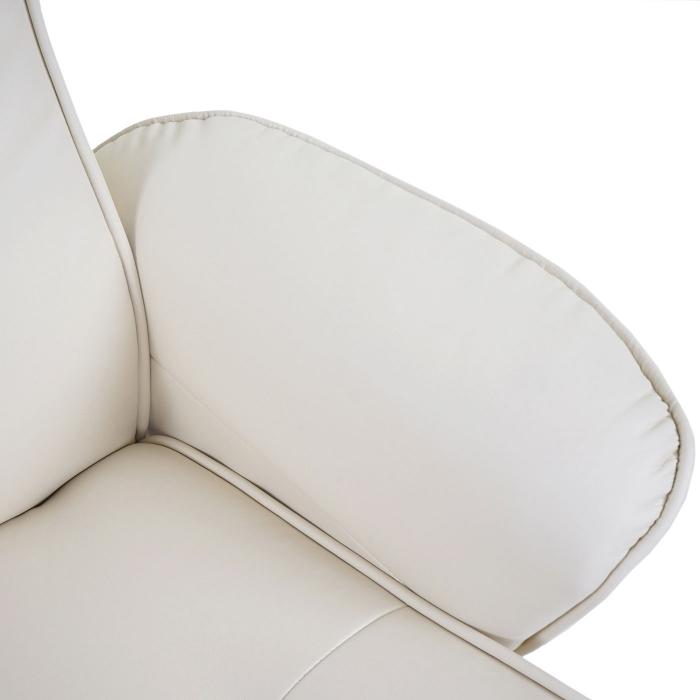 Defekte Ware (Feststellschrauben verbogen SK4) | Relaxsessel Helsinki, TV-Sessel mit Hocker ~ Kunstleder, creme