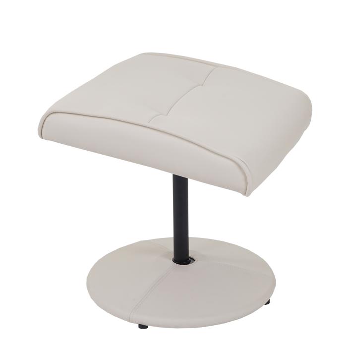 Defekte Ware (Feststellschrauben verbogen SK4) | Relaxsessel Helsinki, TV-Sessel mit Hocker ~ Kunstleder, creme