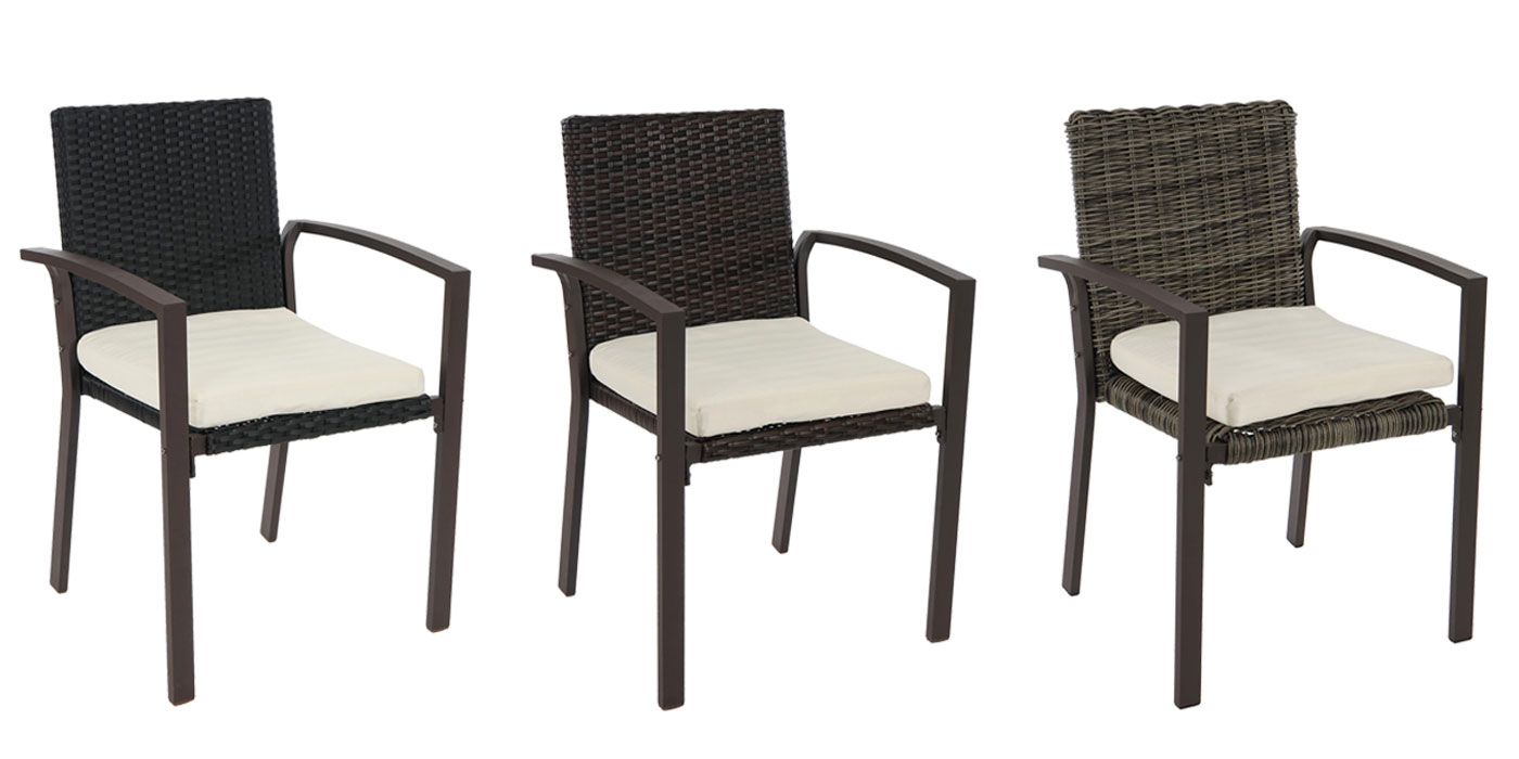 Details zu 2er oder 4er Set Poly Rattan Gartenstuhl Palma II, Stapelstuhl inkl. Sitzkissen Details zu 2er oder 4er Set Poly Rattan Gartenstuhl Palma II, Stapelstuhl inkl. Sitzkissen