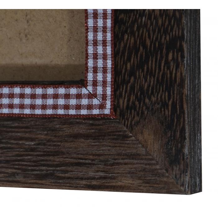 Bilderrahmen T247, Fotorahmen Wand-Rahmen, 19x24cm Shabby-Look Landhaus ~ braun