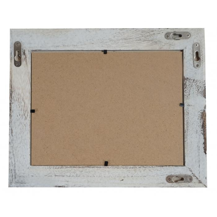 Bilderrahmen T247, Fotorahmen Wand-Rahmen, 19x24cm Shabby-Look Landhaus ~ wei