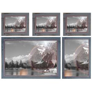 Bilderrahmen Set, Fotorahmen Holzrahmen, 3x 21x26cm 1x 26x36cm 1x 36x51cm Shabby Landhaus ~ grau