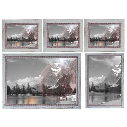 Bilderrahmen Set, Fotorahmen Wand-Rahmen, 3x 19x24cm 1x 26x36cm 1x 36x51cm Holz Shabby Landhaus ~ wei