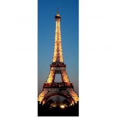 LED-Bild, Leinwandbild Leuchtbild Wandbild, Timer MVG-zertifiziert ~ 100x35m Eiffelturm, flackernd