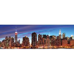 LED-Bild, Leinwandbild Leuchtbild Wandbild, Timer ~ 120x40cm New York, flackernd