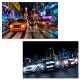 2er-Set LED-Bild Leinwandbild Leuchtbild Wandbild 40x60cm, Timer ~ Cars