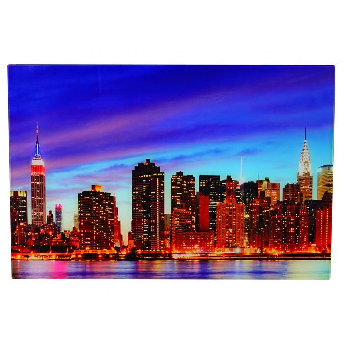 Glasbild T116, Wandbild Poster Motiv, 40x60cm ~ New York