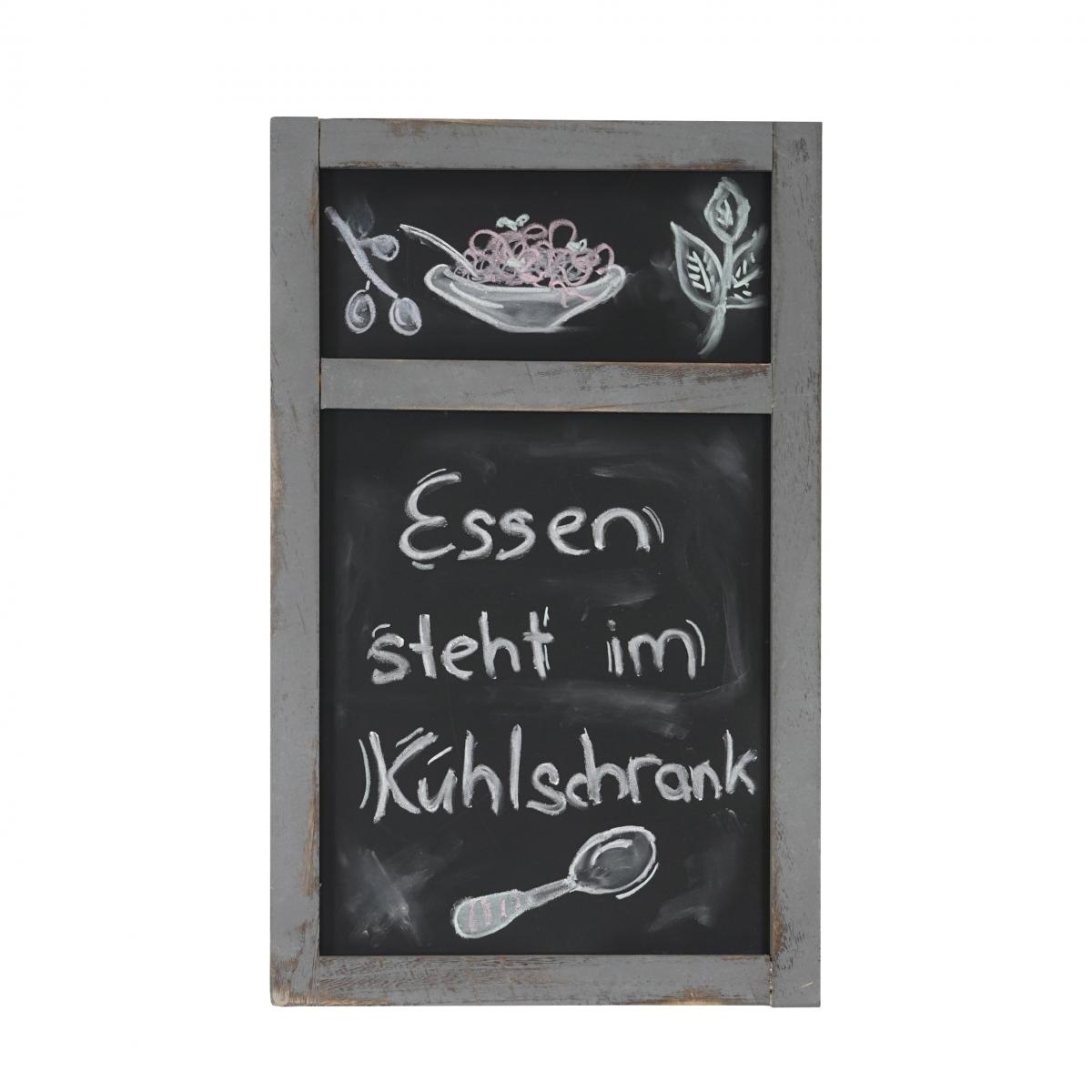 Werbetafel HWC-C51, Wandtafel Kreidetafel, 55x34x2cm, Holz Shabby-Look Vintage ~ grau