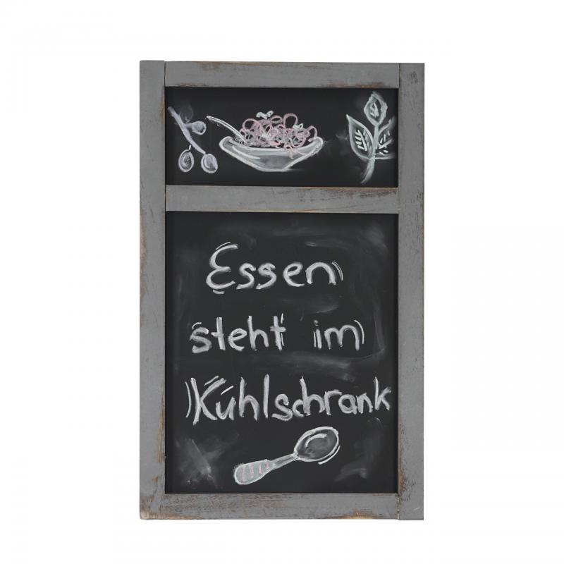 Werbetafel HWC-C51, Wandtafel Kreidetafel, 55x34x2cm, Holz Shabby-Look Vintage ~ grau