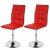 2x Esszimmerstuhl HWC-C41, Stuhl Küchenstuhl, höhenverstellbar drehbar, Kunstleder ~ rot