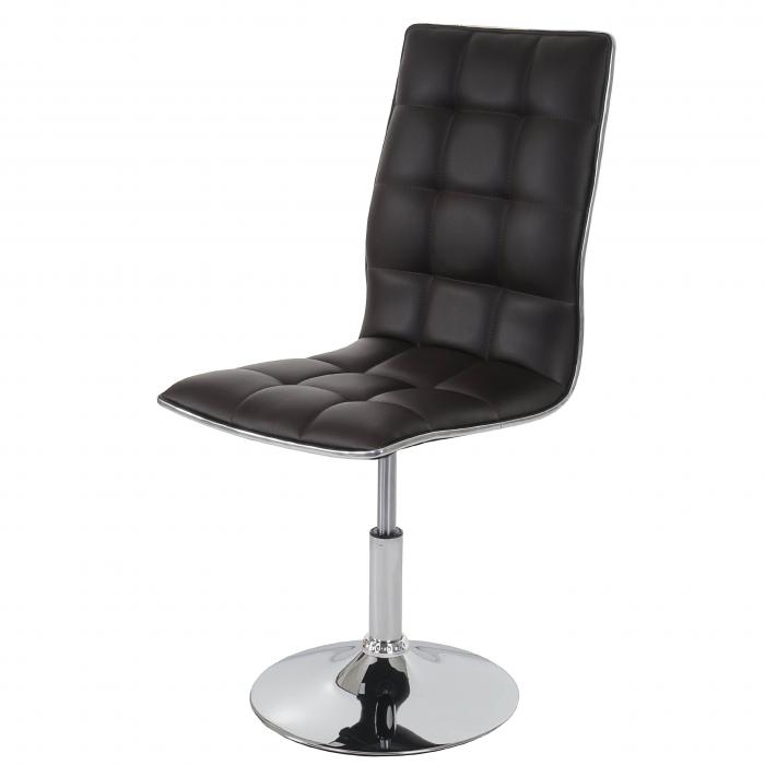 2er-Set Esszimmerstuhl HWC-C41, Stuhl Kchenstuhl, hhenverstellbar drehbar, Kunstleder MVG-zertifiziert ~ braun