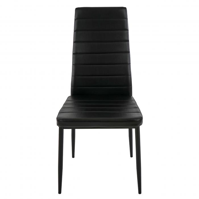 4er-Set Esszimmerstuhl Lixa, Stuhl Kchenstuhl, Kunstleder ~ schwarz