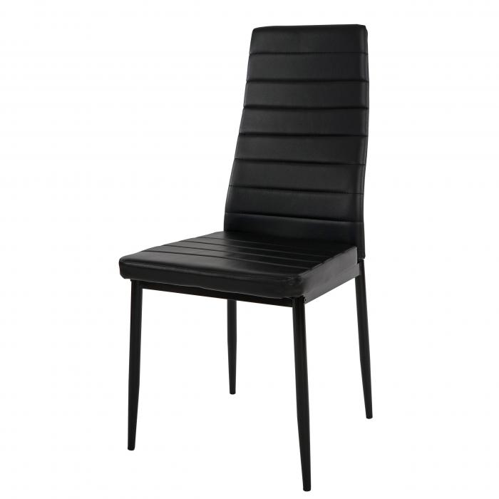 4er-Set Esszimmerstuhl Lixa, Stuhl Kchenstuhl, Kunstleder ~ schwarz