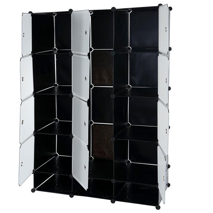 Regalsystem Sydney T306, Steckregal Garderobe Kleiderschrank, 8 Boxen je 37x37x47cm schwarz