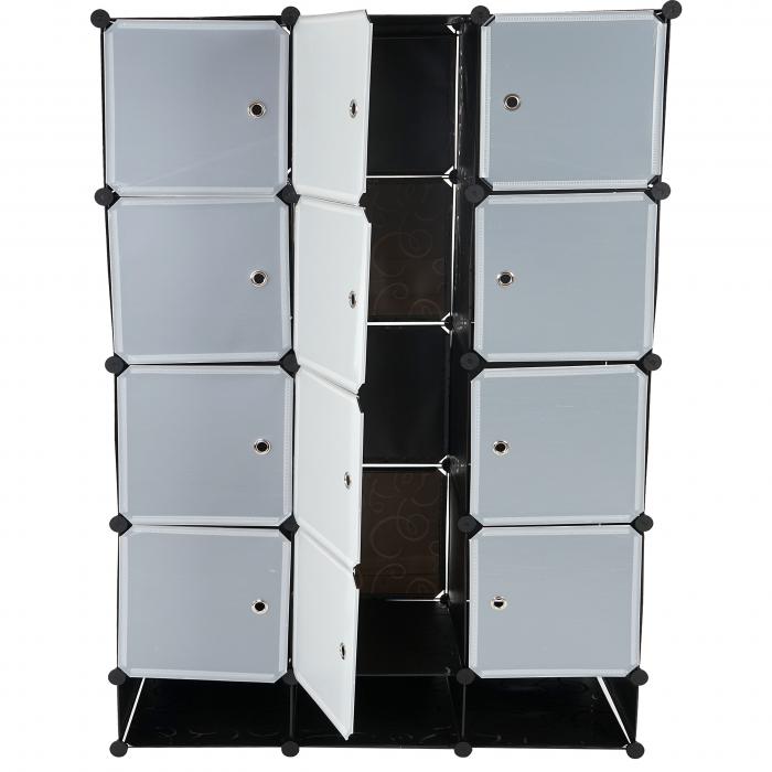 Regalsystem Sydney T306, Steckregal Garderobe Kleiderschrank, 8 Boxen je 37x37x47cm schwarz