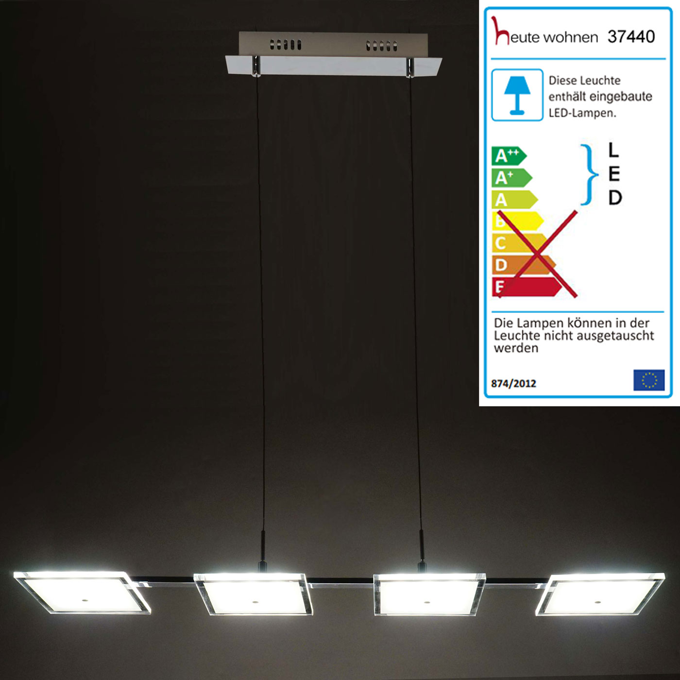 Lampadario lampada a sospensione LED design moderno 4x punti luce 15x88x100cm D -> Lampadario Sospensione Luce Led Lampadario lampada a sospensione LED design moderno 4x punti luce 15x88x100cm D -> Lampadario Sospensione Luce Led