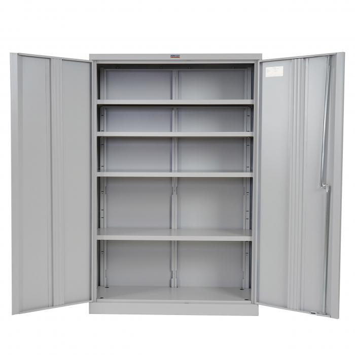Büroschrank Aktenschrank Stahlschrank Metallschrank Materialschrank Grau//Weiß