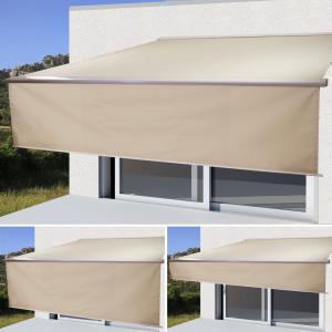 B-Ware (Kratzer SK3) | Elektrische Vollkassetten-Markise T124, 5x3m ausfahrbarer Volant ~ Polyester Creme