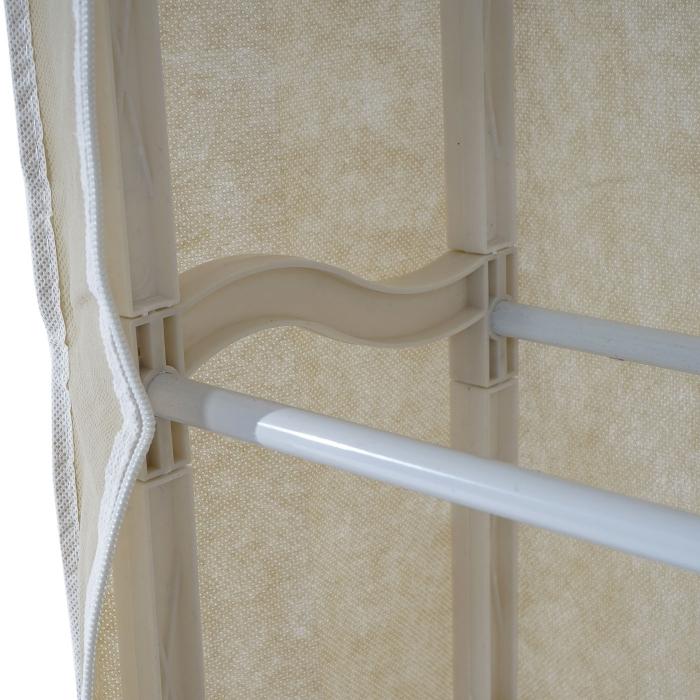 Schuhschrank Campingschrank Faltschrank Stoff 140x52x18cm creme