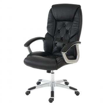 Profi-Brostuhl L42 XXL, Chefsessel Drehstuhl, 150kg belastbar Kunstleder ~ schwarz