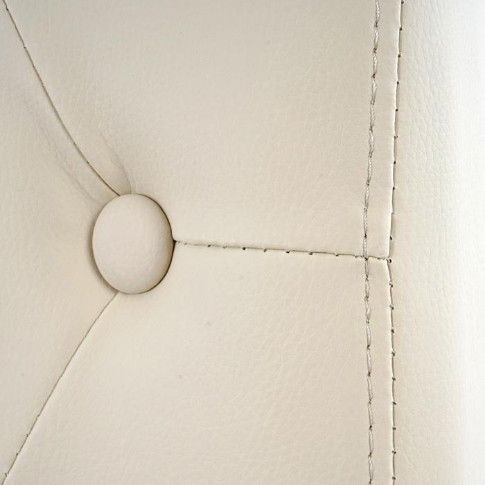 2er-Set Esszimmerstuhl Chesterfield II, Stuhl Kchenstuhl, Nieten ~ Kunstleder, creme, dunkle Beine