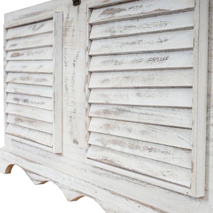 Holztruhe T356, Sitzbank Aufbewahrungstruhe, Shabby-Look Vintage 50x76x45cm ~ wei