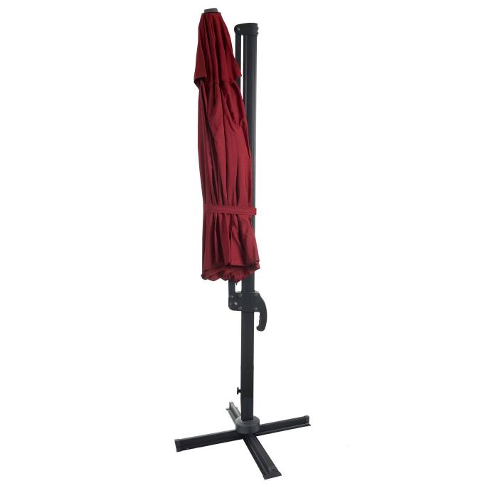 Gastronomie-Ampelschirm HWC-A96, Sonnenschirm, rund  4m Polyester/Alu 27kg ~ bordeaux ohne Stnder