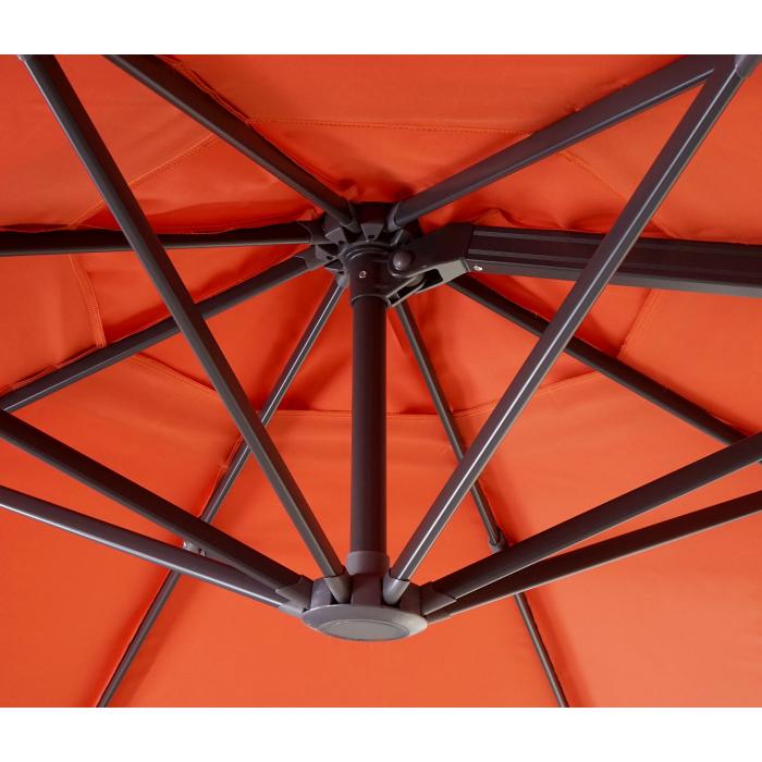Gastronomie-Ampelschirm HWC-A96, Sonnenschirm, rund  3m Polyester Alu/Stahl 23kg ~ terracotta ohne Stnder