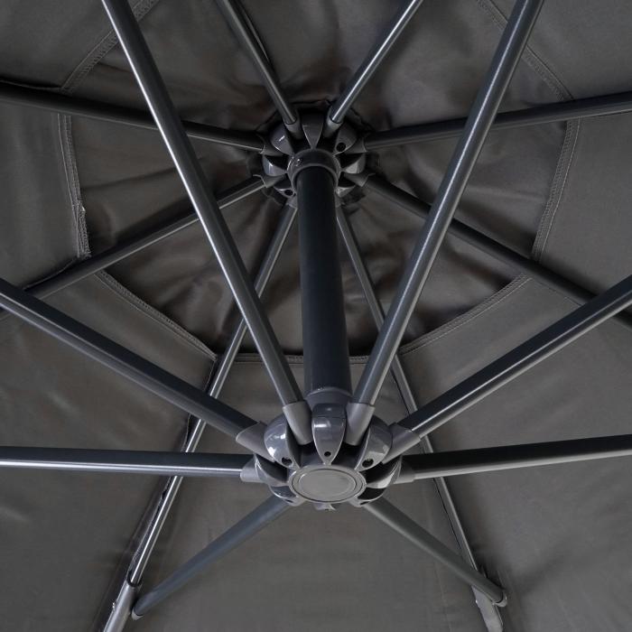 Deluxe Ampelschirm HWC-D14, Sonnenschirm, rund  3m Polyester Alu/Stahl 14kg ~ anthrazit ohne Stnder