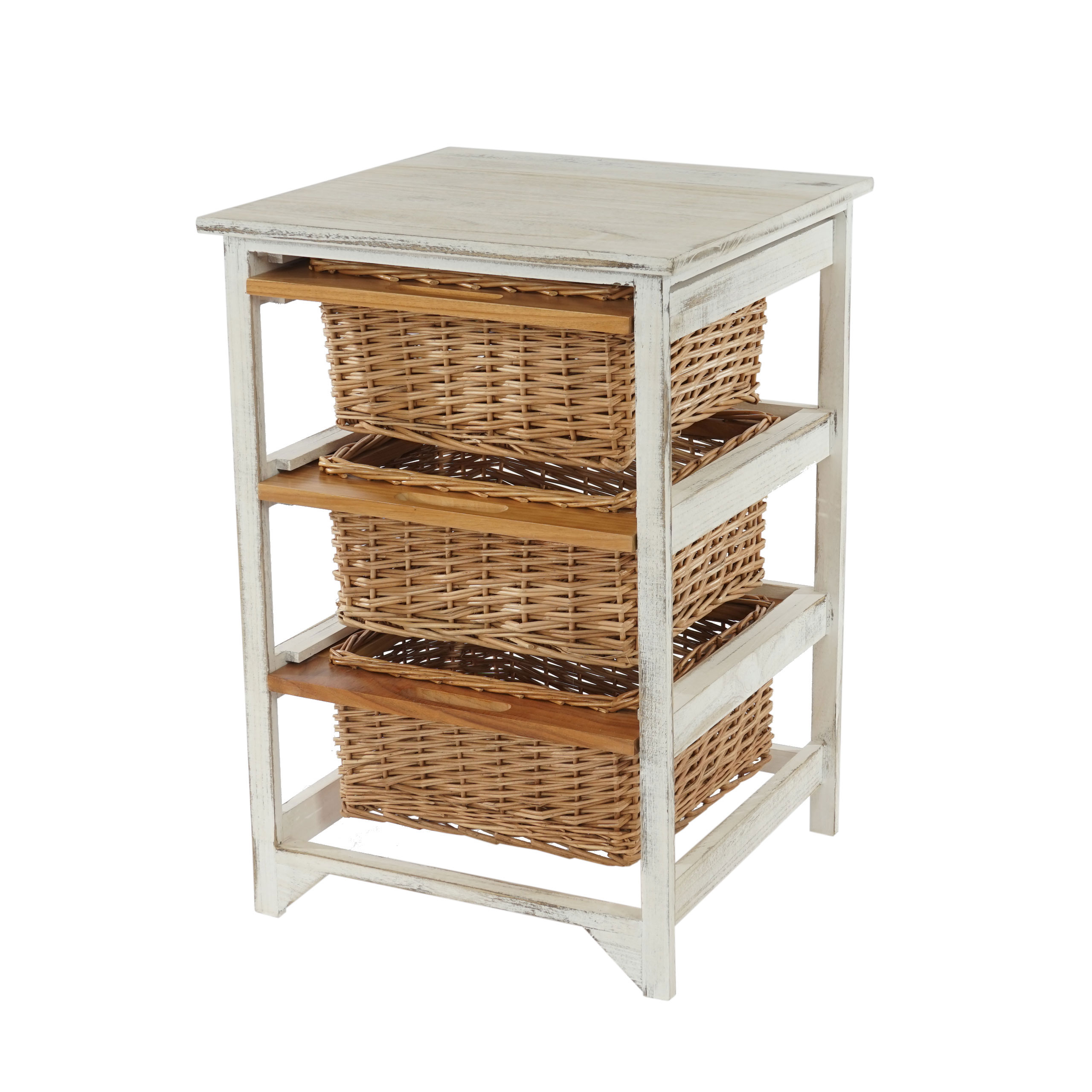 Kommode t374, regal mit 3 korbschubladen, shabby look vintage ...
