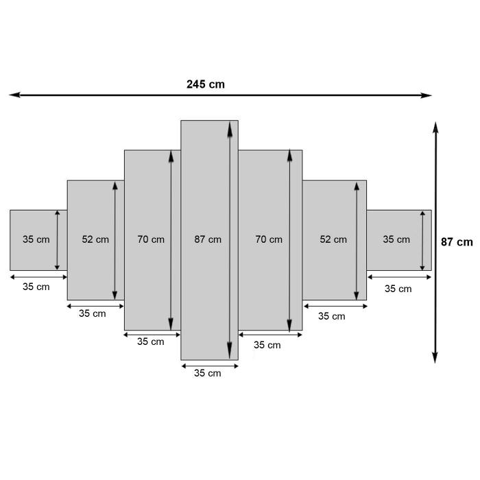 Leinwandbild T375 XL, Wandbild Keilrahmenbild Kunstdruck, 7-teilig 245x87cm ~ New York