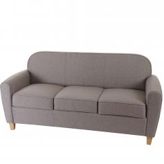 3er Sofa Malmö T377, Loungesofa Couch, Retro 50er Jahre Design ~ grau, Textil