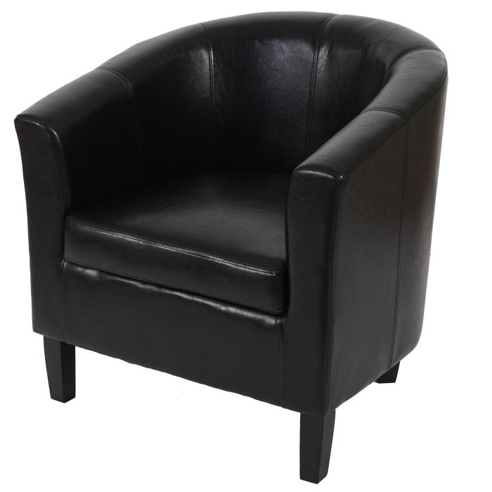 Sessel Newport T379, Loungesessel Clubsessel, Kunstleder ~ schwarz