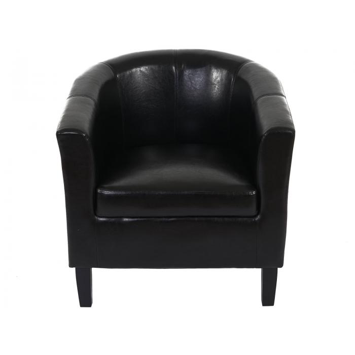 Sessel Newport T379, Loungesessel Clubsessel, Kunstleder ~ schwarz