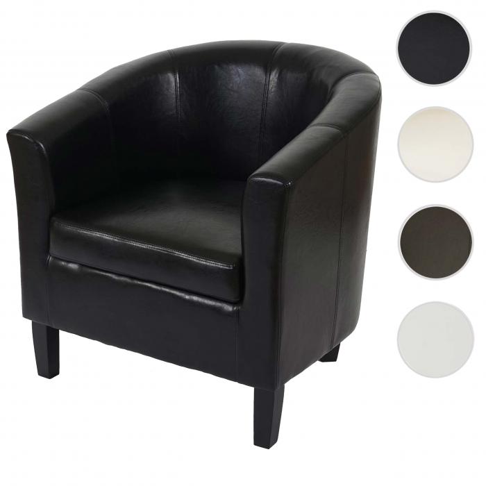 Sessel Newport T379, Loungesessel Clubsessel, Kunstleder ~ schwarz