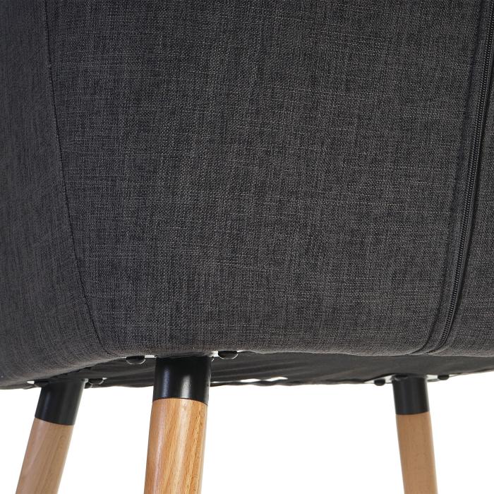 6er-Set Esszimmerstuhl Malm T381, Stuhl Kchenstuhl, Retro 50er Jahre Design ~ Textil, grau, helle Beine