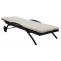 Sonnenliege Kastoria, Relaxliege Gartenliege, Poly-Rattan ~ braun-meliert, Auflage creme