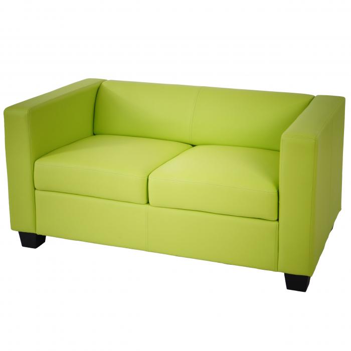 2er Sofa Couch Loungesofa Lille ~ Kunstleder, hellgrn