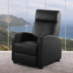B-Ware (Holz eingebrochen SK3) | Fernsehsessel Relaxsessel Liege Sessel Denver, Kunstleder ~ schwarz