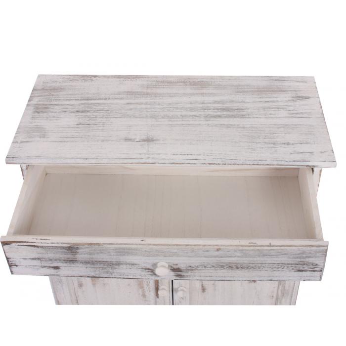 Kommode Schrank, 78x66x33cm, Shabby-Look, Vintage ~ wei